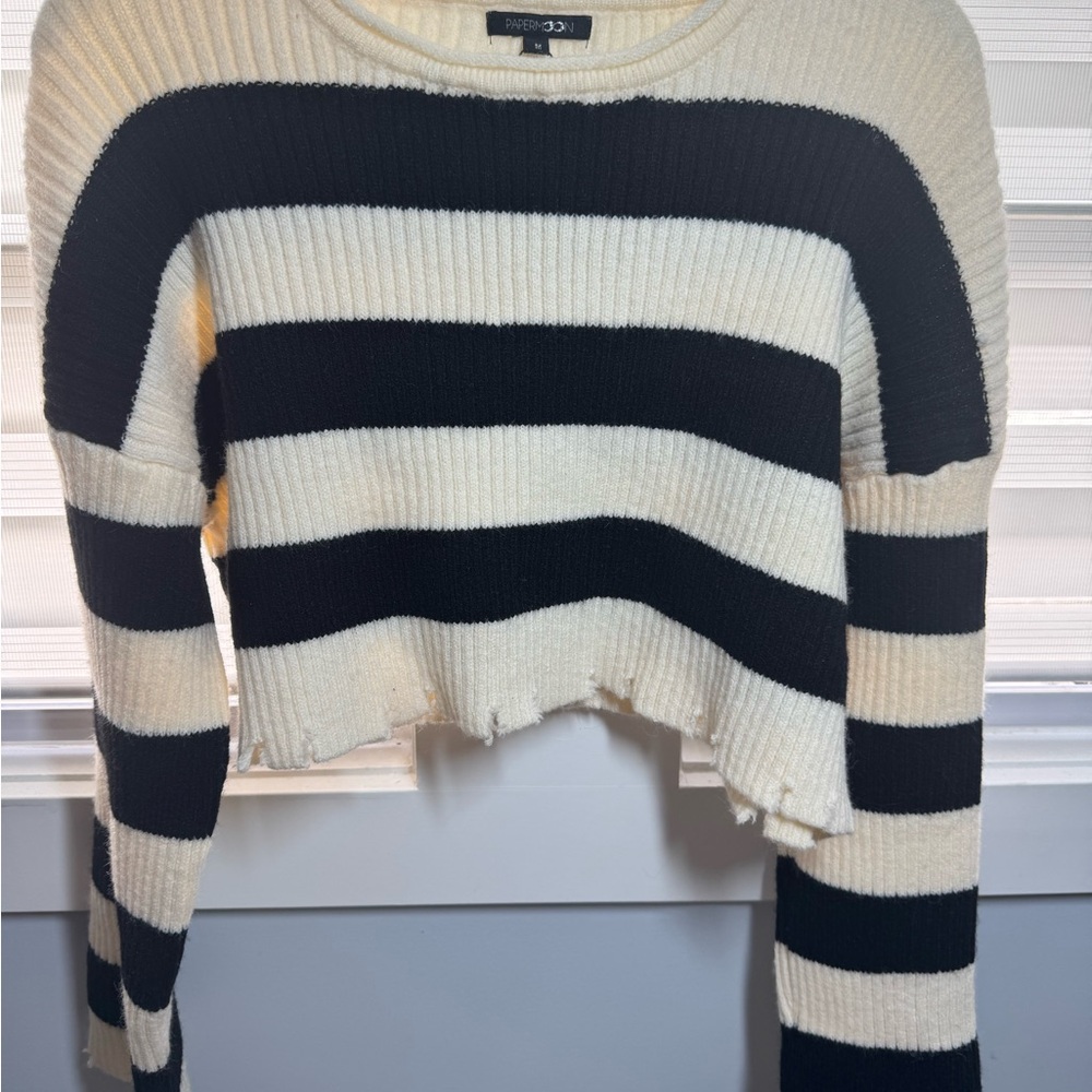 Papermoon Black and Cream Knit Sweater